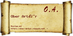 Ober Artúr névjegykártya